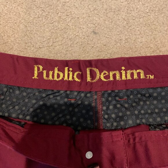 Public Denim Mens Size 42 Jeans--Wine Color - Picture 3 of 4